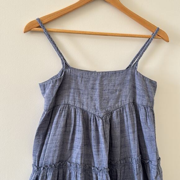 DRA Los Angeles 100% Cotton Midi Sundress Chambray Blue Size XS - Picture 2 of 4